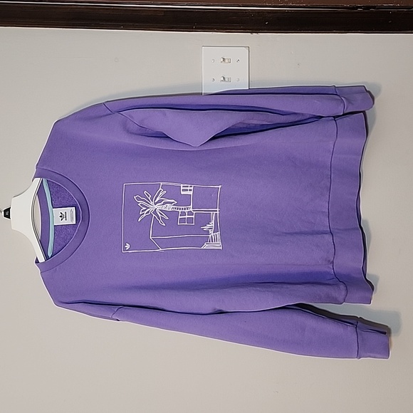 adidas Originals Tops - Adidas Originals Graphic Crewneck Unisex Lilac Sweatshirt L